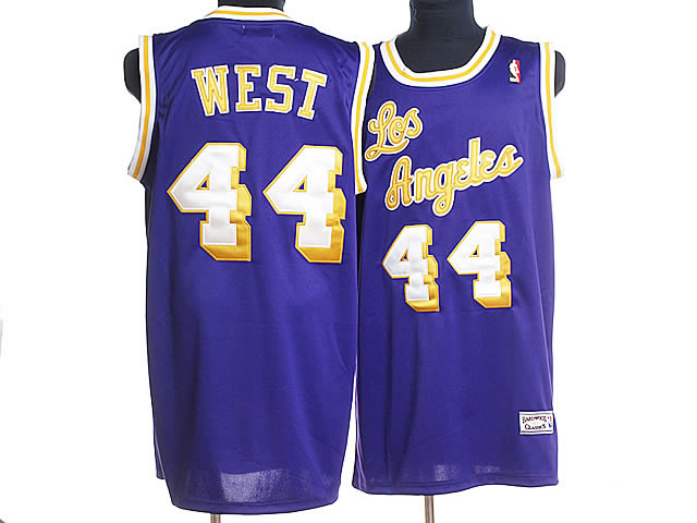 NBA Los Angeles Lakers 44 Jerry West Authentic Purple Throwback Jersey